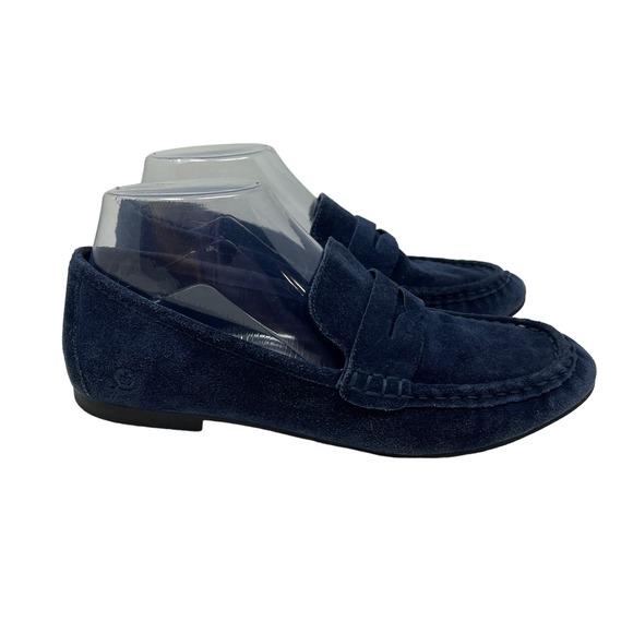 Born Shoes Womens Size 7 Barnstable Loafers Blue Suede Slip On Comfort Shoes - Picture 3 of 9